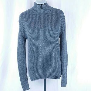 Express Large  Gray Half-Zip Sweater Cotton